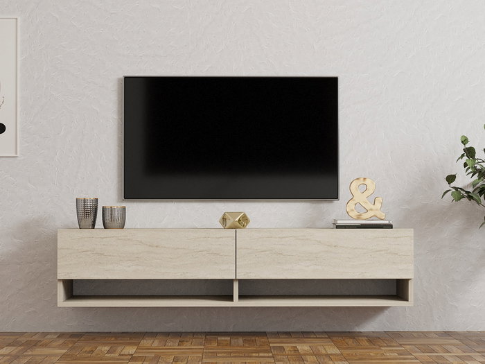 Hanah Home Mueble de TV Arges - Travertino Hanah Home Mueble de TV Arges - Travertino